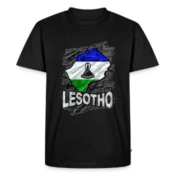 Lesotho - Men's Premium Organic T-Shirt - black - Front - Nico (187cm)
