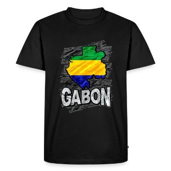 Gabon - T-shirt Premium bio Homme - noir - Devant - Nico (187cm)