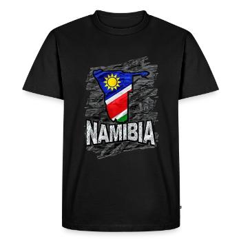 Namibie - T-shirt Premium bio Homme - noir - Devant - Nico (187cm)