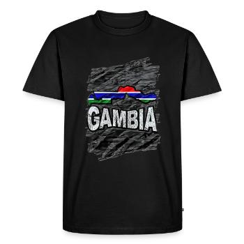 Gambia - Men's Premium Organic T-Shirt - black - Front - Nico (187cm)