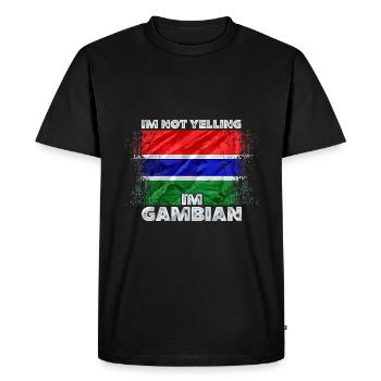 Gambia - Men's Premium Organic T-Shirt - black - Front - Nico (187cm)