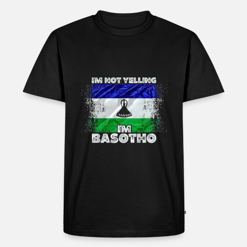 Lesotho - Männer Premium Bio T-Shirt - Schwarz