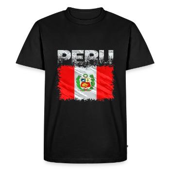 Pérou - T-shirt Premium bio Homme - noir - Devant - Nico (187cm)