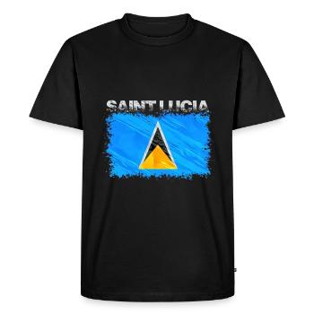 Sainte-Lucie - T-shirt Premium bio Homme - noir - Devant - Nico (187cm)