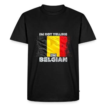 Belgique - T-shirt Premium bio Homme - noir - Devant - Nico (187cm)