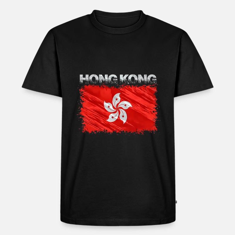 Hong Kong - Männer Premium Bio T-Shirt - Schwarz