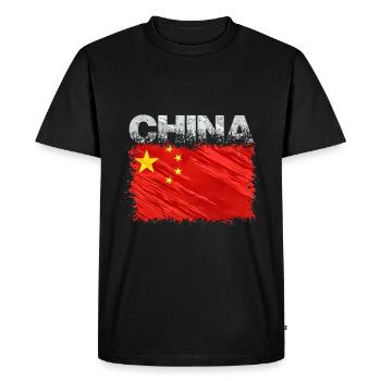 Chine - T-shirt Premium bio Homme - noir - Devant - Nico (187cm)