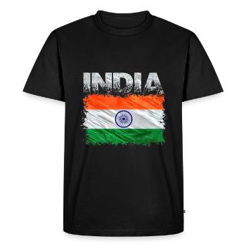 Inde - T-shirt Premium bio Homme - noir - Devant - Nico (187cm)