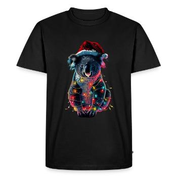 Koala Christmas - Men's Premium Organic T-Shirt - black - Front - Nico (187cm)