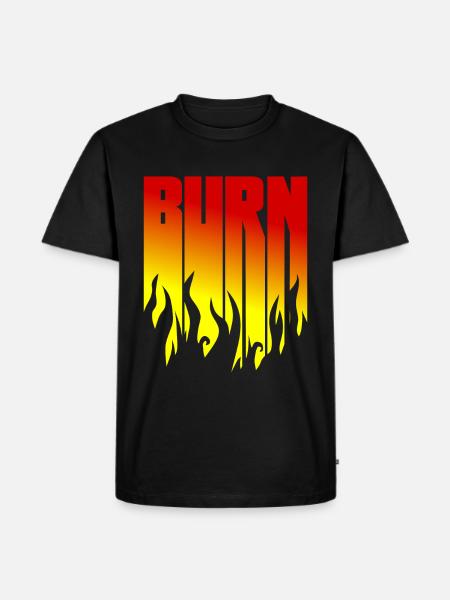BURN - Black Flames - Flame - Men's Premium Organic T-Shirt - black