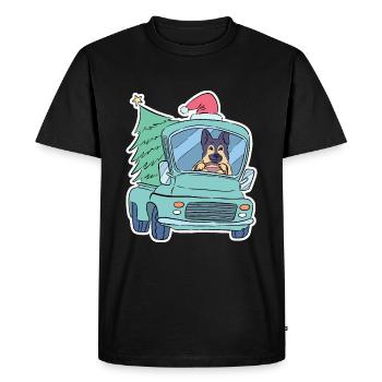 Sapin de Noël de berger allemand - T-shirt Premium bio Homme - noir - Devant - Nico (187cm)
