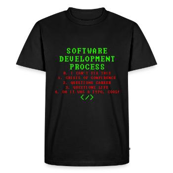 Informaticiens, rense - T-shirt Premium bio Homme - noir - Devant - Nico (187cm)