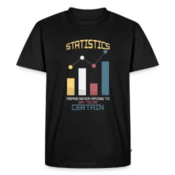 Statistician - Men's Premium Organic T-Shirt - black - Front - Nico (187cm)