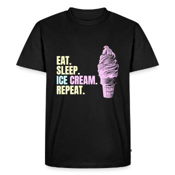 Ice Cream - Men's Premium Organic T-Shirt - black - Front - Nico (187cm)