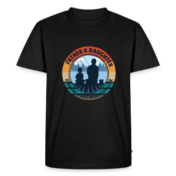 Père et fille - T-shirt Premium bio Homme - noir - Devant - Nico (187cm)