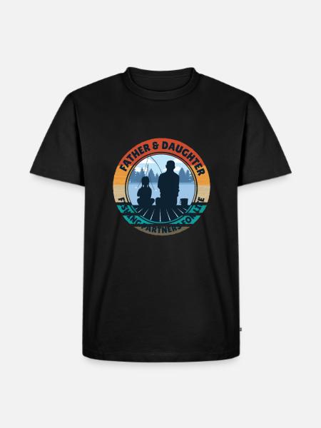Père et fille - T-shirt Premium bio Homme - noir