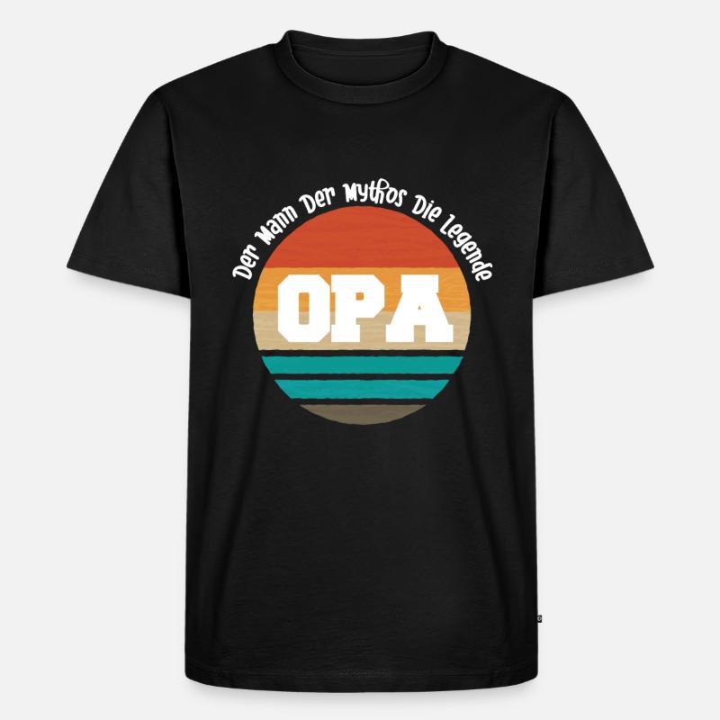 Opa - Männer Premium Bio T-Shirt - Schwarz