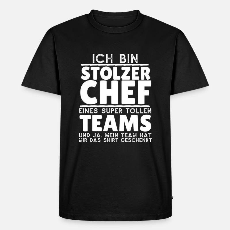 Ich bin stolzer Chef - Männer Premium Bio T-Shirt - Schwarz