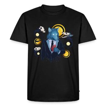 Blue Ink Spirits - A Wolf Heart Whisper - T-shirt Premium bio Homme - noir - Devant - Nico (187cm)