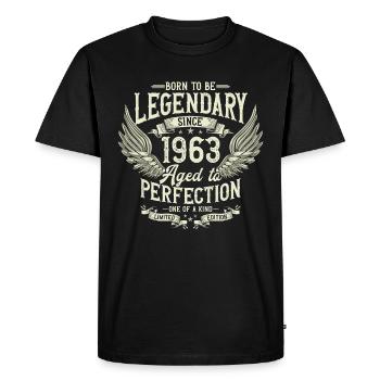 Légendaire depuis 1963 Vintage Vintage Anniversaire - T-shirt Premium bio Homme - noir - Devant - Nico (187cm)
