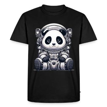 Astronaute panda mignon - T-shirt Premium bio Homme - noir - Devant - Nico (187cm)