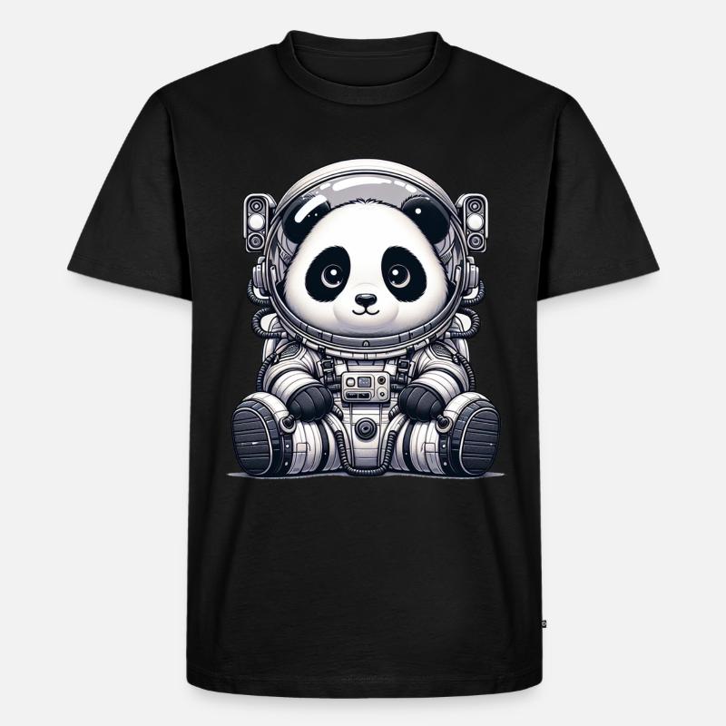 Cute Panda Astronaut - Männer Premium Bio T-Shirt - Schwarz