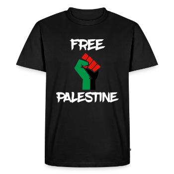 free palestine palestine fist fist - Men's Premium Organic T-Shirt - black - Front - Nico (187cm)