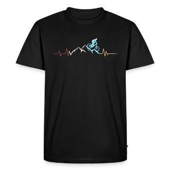 Battement de coeur rétro VTT - T-shirt Premium bio Homme - noir - Devant - Nico (187cm)