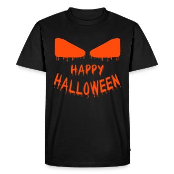 Joyeux visage d’Halloween - T-shirt Premium bio Homme - noir - Devant - Nico (187cm)