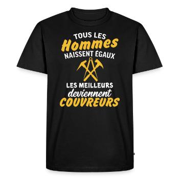 les meilleurs deviennent couvreurs cadeau couvreur - T-shirt Premium bio Homme - noir - Devant - Nico (187cm)