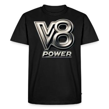 Puissance du V8 - T-shirt Premium bio Homme - noir - Devant - Nico (187cm)