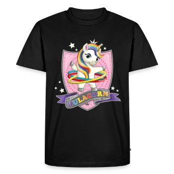 Unicorn Hula Hop / Hulacorn - Men's Premium Organic T-Shirt - black - Front - Nico (187cm)