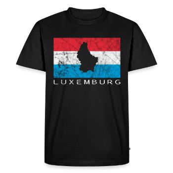 Luxembourg Flag Outline Holiday Travel Luxembourger - Men's Premium Organic T-Shirt - black - Front - Nico (187cm)