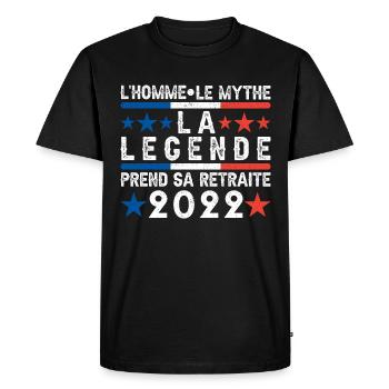 Cadeau Retraite Homme Humour 2022 Retraite Drôle - T-shirt Premium bio Homme - noir - Devant - Nico (187cm)