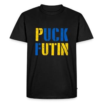 Puck Futin - Ukraine Putin Attack Europe Demo - Men's Premium Organic T-Shirt - black - Front - Nico (187cm)