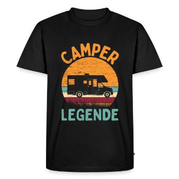 Vintage Retro Camper Legend Motorhome Camping - Men's Premium Organic T-Shirt - black - Front - Nico (187cm)