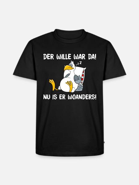 Der Wille war da - Männer Premium Bio T-Shirt - Schwarz