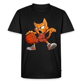 Basket-ball pour chats - T-shirt Premium bio Homme - noir - Devant - Nico (187cm)