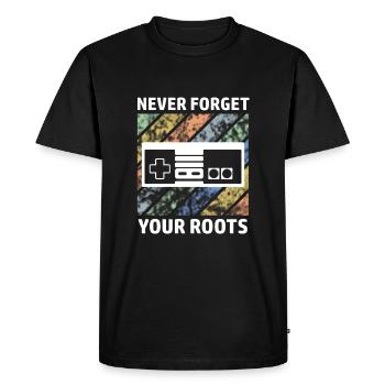 Gamer Controller Retrogamer Saying - Men's Premium Organic T-Shirt - black - Front - Nico (187cm)