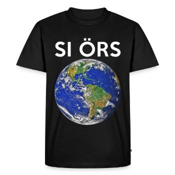 SI ÖRS Earth Globe English TH-Laut tee-aitch - Men's Premium Organic T-Shirt - black - Front - Nico (187cm)