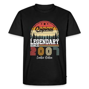 2007 Vintage Born 2007 Vintage Birthday Gift - Men's Premium Organic T-Shirt - black - Front - Nico (187cm)