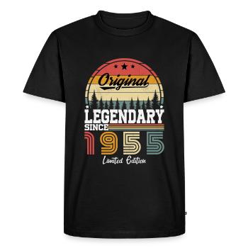 1955 Anniversaire 1955 Vintage Anniversaire 1955 - T-shirt Premium bio Homme - noir - Devant - Nico (187cm)