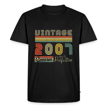 2007 Vintage Born 2007 Vintage Birthday Gift - Men's Premium Organic T-Shirt - black - Front - Nico (187cm)