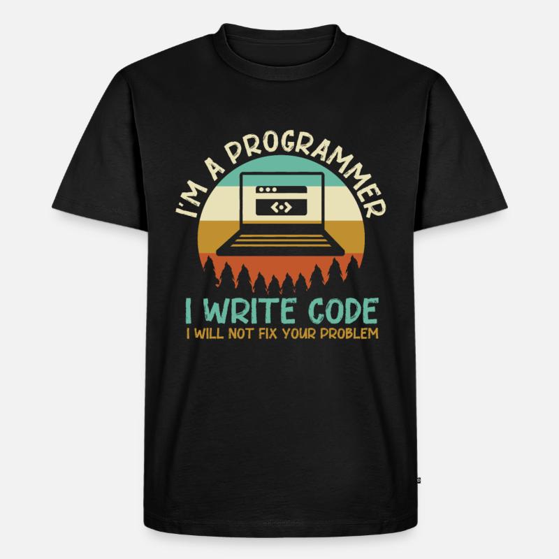 Programmeur Code Codage - T-shirt Premium bio Homme - noir