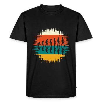 Evolution human history retro - Men's Premium Organic T-Shirt - black - Front - Nico (187cm)