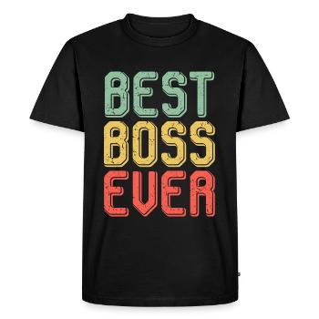 Best Boss Ever Boss - Men's Premium Organic T-Shirt - black - Front - Nico (187cm)