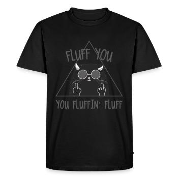 Cat - Fluff you, you fluffin 'fluff - Men's Premium Organic T-Shirt - black - Front - Nico (187cm)