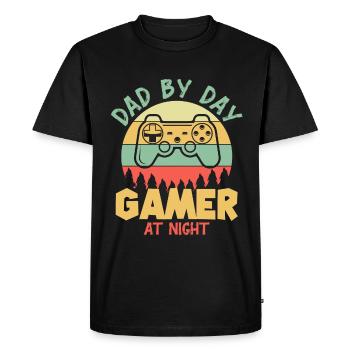 Father in the day, gamer in the night - Men's Premium Organic T-Shirt - black - Front - Nico (187cm)