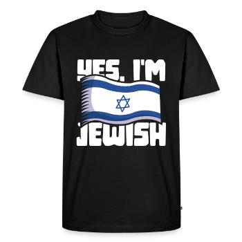 Oui, je suis juif - juif - T-shirt Premium bio Homme - noir - Devant - Nico (187cm)