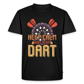 Keep calm and play dart - darts - Men's Premium Organic T-Shirt - black - Front - Nico (187cm)